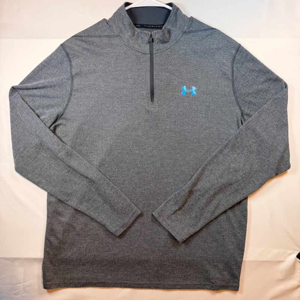 Under Armour Heatgear 1/4 Zip Pullover Gray Mens Size XL
